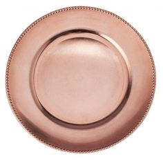 a rose gold plate on a white background