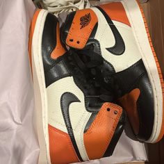 New Never Used Orange Black Nike, Nike High Tops, Nike High, Black Orange, Orange Black, High Tops, Women Shoes, Nike, Orange