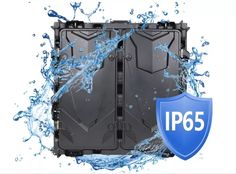 the water - resistant case is being used to protect it from splashing