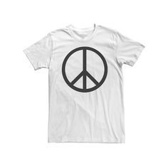 Add a groovy touch to your look with this men's peace tee. Add a groovy touch to your look with this men's peace tee. Crewneck Short sleevesFABRIC & CARE Cotton Machine wash Imported Size: XL. Color: White. Gender: male. Age Group: adult. Pattern: Graphic. Cotton Short Sleeve T-shirt With Peace Sign, White Crew Neck Hippie T-shirt, White Hippie Crew Neck T-shirt, Casual Short Sleeve Tops With Peace Sign, Casual Cotton T-shirt With Peace Sign, Cotton Peace Sign Short Sleeve T-shirt, Groovy White Crew Neck T-shirt, Organic Accessories, Peace Logo