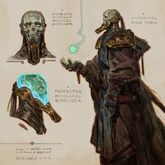 an image of the concept art for star wars character design by person, who appears to be holding something in his hand