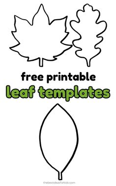 leaf templates with the words free printable leaf templates on it and an image of