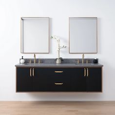 Sidney SLIM 72 Wall Mount Matte Black Bathroom Vanity, Double Sink - Teodor Vanities United States Black Bathroom Vanities, Matte Bathroom, Matte Black Bathroom Vanity, Narrow Bathroom Vanities, Dark Grey Marble, Vanity Double Sink, Bathroom Vanity Double Sink, Modern Black Bathroom, Black Bathroom Vanity