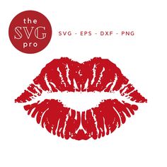 the svg pro logo with red lipstick on it