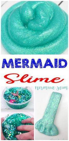 this mermaid slime recipe is so fun and easy to make