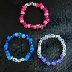 Ubbi Dubbi Kandi Set - 3 Bracelets #Ubbidubbi #Kandi #Alisonwonderland #Iheartraves #Dollskill #Edm #Edc Kandi Inspo, Edc Las Vegas, Rave Fits, Kandi Ideas, Kandi Cuff, Bracelet Inspo, Yellow Glitter, Kandi Bracelets, Word Bracelet