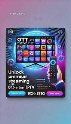 an advertisement for a remote control company is shown in this graphic design, it appears to have been designed using the same colors as the background