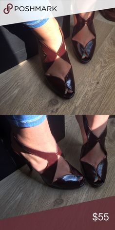 Never worn patent sandals Burgundy. Beautiful with jean and dresses Colin Stuart Shoes Heels And Dresses, Shoes Heels, Size 10, Sandals, Heels, Fashion Design, Women Shopping, Dresses, Fashion Trends