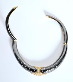 Luxury Enamel Jewelry With Diamond Accents, Elegant Jewelry With Single Cut Diamonds And Enamel, Designer Black Diamond Jewelry, Formal Black Enamel Diamond Necklace, Luxury Enamel Jewelry For Evening, Elegant Black Enamel Necklace, Elegant Enamel Necklaces With Polished Finish, Luxury Black Diamond Necklace With Accents, Diamond Choker Necklace