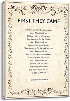 the first they came poem on parchment paper