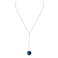 Lapis Lazuli Crystal Heart Lariat Necklace - Lapis Lazuli Crystal Heart Lariat Necklace - 14k Rose Gold Fill - Luna Tide Handmade Crystal Jewellery Lapis Lazuli Crystal, Heart Crystal, Crystal Jewellery, Crystal Meanings, Anklet Jewelry, Black Tourmaline, Lariat Necklace, Crystal Heart, Blue Tones