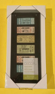 an image of some tickets in a box for the movie james hand and jam band