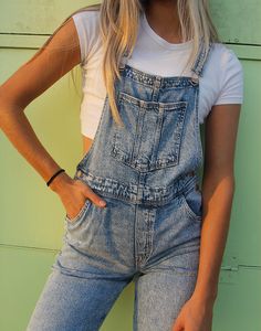 Vintage long dungarees in blue acid wash denim. Single front pocket. Front and back pockets. Size small, UK 6-10 / EUR 34-36. Measurements - 8"(21cm) top of bib - 13"(33cm) bottom of bib - 30"(76cm) waist - 36"(92cm) hips - 29"(74cm) inner leg - 10"(26cm) rise. Material - 100% Cotton. Condition - Excellent. Handpicked, repaired and ready to wear. This is an original vintage item, not new and minor signs of wear & age are expected, we will highlight any major flaws. Model is a UK 6/8 and is 5'7" tall. Womens Overalls, Acid Wash Denim, Overalls Women, Dungarees, Acid Wash, Denim Wash, Front Pocket, Overalls, Ready To Wear