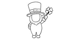 the lepreite is holding a clover in his hand