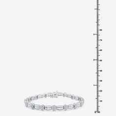 Circumference: 7 1/2 InchDiamond Clarity: I2-I3Setting: Multi-SettingStone Cut: Multi-ShapeDiamond Color: I-JMetal Color: WhiteChain Length: 7 1/2 InchRounded Carat Weight: 4 Ct. T.w.Care: Wipe CleanStone Type: 384 Natural DiamondAuthenticity: Natural DiamondBirthstone: April BirthstoneBracelet Type: Tennis BraceletsMetal: 10k White GoldIs Beaded: NoCountry of Origin: Imported Classic White Baguette Cut Diamond Bracelet, Timeless White Diamond Bracelet With Baguette Cut, Timeless White Baguette-cut Bracelet, Timeless White Baguette Cut Bracelets, White Baguette Cut Timeless Bracelets, White Baguette Cut Tennis Bracelet, Bracelets Tennis, Buying Diamonds, Tennis Bracelet