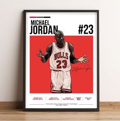 michael jordan basketball poster with the number 23 on it