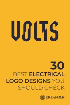 volts logo with the words best electrical logo designs you should check in black and yellow