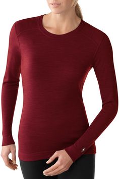 Give the gift of warmth this winter with Smartwool's merino wool baselayers. Women's midweight crew. $94.99 Walking Outfits, Base Layer Women, Hooded Shirt, Base Layer, Long Sleeve Tshirt Men, Free Delivery, Casual Outfits