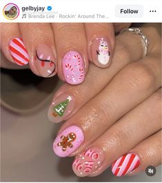 Christmas Blooming Gel Nails, Kid Christmas Nails, Preppy Christmas Nails, Christmas Nails, Kids Christmas, Nail Inspo, Nails, Christmas