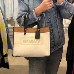 From Busy Weekdays To Fun-Filled Weekends, This Field Tote 30 Has Space To Hold Everything You Need And An Interior Zip Pocket To Hold Small Essentials. Featuring The Coach Badge, This Versatile Carryall Is Crafted Of Colorblock Polished Pebble Leather. Attach The Lightweight Webbing Strap To Wear On The Shoulder Or Crossbody. 11 3/4"W X 9"H X 6"D Snap Closure 5 1/2" Handles; 24 1/2" Removable Strap Gold-Tone Hardware; Footed Bottom 1 Interior Zip Pocket Coach Shoulder Bag For Fall Shopping, Coach Field Tote, Polished Pebble, Coach Tote, Webbing Strap, Coach Leather, 6 D, Kate Spade Top Handle Bag, Pebbled Leather