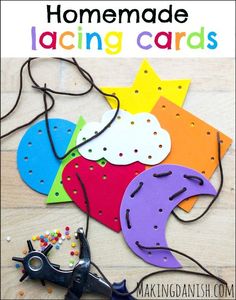 homemade lacing cards for kids to make