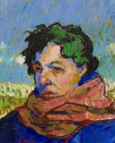 a painting of a man wearing a scarf