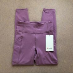 Lululemon 7/8 Length High Rise Tight In The Color Jubilee. Brand New With Tags. Size 4. Side Pockets On Both Sides That Can Fit Your Phone. Super Comfy Everlux Fabric. Price Is Firm. Functional Purple Compression Yoga Pants, Purple Compressive Functional Leggings, Purple Functional Yoga Pants, Sporty Purple Yoga Pants, Functional Purple Leggings For Yoga, Purple Compressive Athleisure Yoga Pants, Compressive Moisture-wicking Purple Yoga Pants, Purple Compressive Sportswear Yoga Pants, Compressive Athleisure Purple Yoga Pants