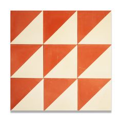 an orange and white tile pattern with diagonals in the center, on a white background