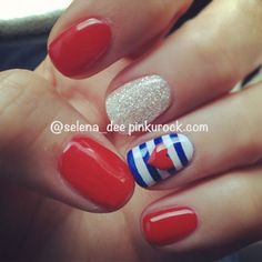 If you're spending the 4th of July on a lake, try this nautical and patriotic nail design! #usanails #summernails #nailart Nautical Nails, Patriotic Nails, Fourth Of July Nails, Colorful Nails, 4th Of July Nails, Nails Tumblr, July Nails, Short Nail Designs