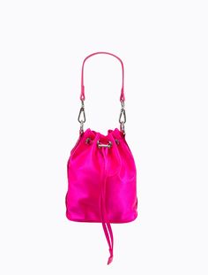 Poppy Lissiman - Billie Bucket Bag - Pink Poppy Lissiman, Rehearsal Dinner Outfits, Pink Poppy, Drawing Bag, Pink Poppies, Drawstring Bucket Bag, Webbing Strap, Unique Bags, Cosmetic Pouch