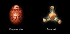 an egg with the words preeurror orbs and power cell