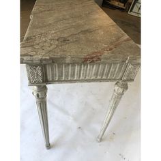 This beautiful console has been painted by a finish artist in gray and white with a gorgeous faux marble top.  It has a small drawer with a lovely carved swag and pewter knob.  Lots of detail make this console stand out. Marble Top Console Table, Small Drawers, Faux Marble, Late 20th Century, Louis Xvi, Marble Top, Table Furniture, Console Table, Painting On Wood