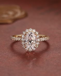 2.50 - 4.50 CT Oval G/VS2 CVD Diamond Halo pave Setting Engagement Ring - Camila Brown Vintage Oval Engagement Rings, Pave Setting Engagement Ring, Agate Wedding Ring, Setting Engagement Ring, Rose Gold Halo Engagement Ring, Vvs Ring, Dream Wedding Ring, Pretty Engagement Rings, Cute Engagement Rings