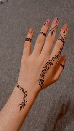 a woman's hand with tattoos on it