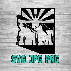 the logo for svg jpg png is shown in black and green on a wooden