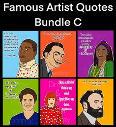 famous artist quotes bundle c - digital art printables for kids, adults and teens