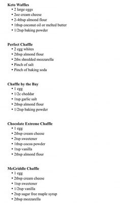 the ingredients for chocolate cake are shown in this tablecloths list, which includes instructions to make it