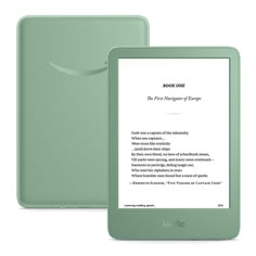 the kindle paperwhite is shown in light green