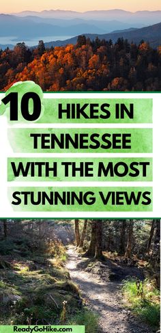 the top ten hikes in tennessee with the most stunning views, including mountains and trees