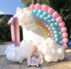 Care Bears Birthday Party, Rainbow Themed Birthday Party, Decoration For Party, Care Bear Birthday, Rainbow First Birthday, 1st Birthday Girl Decorations, 1st Birthday Party For Girls, Baby Birthday Decorations, Girl Birthday Decorations