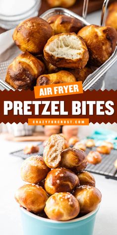 Made with premade pizza dough, you can enjoy classic pretzel flavors and textures with these Air Fryer Pretzel Bites! These golden bites have a perfect crust and are a must-have for best holiday appetizers, New Year’s Eve food ideas, or best game day appetizers! Homemade Pretzel Bites, Homemade Pretzel, Air Fryer Oven Recipes, Air Fry Recipes