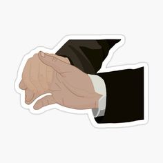 two hands holding each other in the middle of a fist bumping gesture sticker