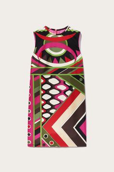 Vivara-Print Silk-Twill Dress Multicolor Silk Midi Dress With Abstract Print, Chic Multicolor Geometric Pattern Dress, Multicolor Geometric Mini Dress, Chic Multicolor Retro Print Dresses, Chic Multicolor Dress With Retro Print, Chic Multicolor Dresses With Retro Print, Multicolor A-line Dress With Graphic Print, Retro Multicolor Dress With Bold Print, Multicolor Sleeveless Silk Mini Dress