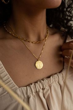 Silva Coin Necklace - Gold Coin Necklace - Dea Dia Gold Coin Pendant Necklace, Gold Coin Jewelry, Ancient Necklace, Peace Building, Wealth Mindset, Gold Jewellry, Permanent Jewelry, Ancient Coin, Gold Coin Necklace