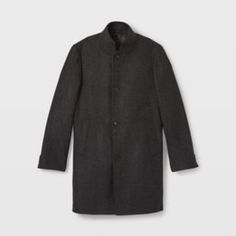 Club Monaco Loukas Herringbone Manteaux Black Mix/Noir Wool Coat - Men's, New With Tags, Received As A Gift In January 2023 But Unable To Return To The Store, Medium-Weight Wool-Blend Melton Material With Herringbone Pattern, Funnel Neck; Two Side Pockets; Long Sleeves; Four Nonfunctional Buttons At Cuffs; Center Back Seam; Single Back Vent, Size 36 Modern Black Outerwear With Concealed Placket, Modern Black Wool Sport Coat, Masculine Formal Winter Outerwear, Black Wool Outerwear With Stand Collar, Modern Black Sport Coat With Concealed Placket, Masculine Winter Business Outerwear, Classic Stand Collar Outerwear For Business Casual, Masculine Formal Outerwear For Fall, Masculine Formal Fall Outerwear