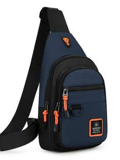 Bolso de pecho, nueva bolsa de hombro de moda, mochila al aire libre, bolsa de cintura para ciclismo, bolsa cruzada deportiva y de ocio para hombres con agujero para auriculares, multifuncional con correa ajustable, esencial para viajes, vacaciones, excursiones al aire libre, comunicación diaria, bolsa informal y profesional de nylon con gráficos de letras, en negro a dos tonos, ideal para la universidad, día de los padres, regalos para el verano y estudiantes universitarios, para libros, para Anti-theft Crossbody Shoulder Bag For Outdoor Activities, Anti-theft Shoulder Chest Bag For Outdoor Activities, Functional Blue Chest Bag For Outdoor, Anti-theft Shoulder Chest Bag For Outdoor, Blue Nylon Chest Bag For Outdoor, Functional Blue Chest Bag For Outdoor Activities, Blue Crossbody Chest Bag For Outdoor, Anti-theft Crossbody Shoulder Bag For Outdoor, Shoulder Chest Bag For Outdoor Activities