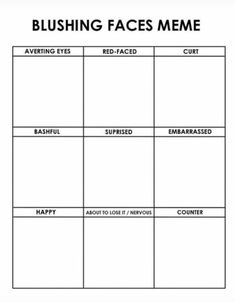 a blank sheet with the words, bushing faces meme