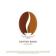 coffee bean logo on white background