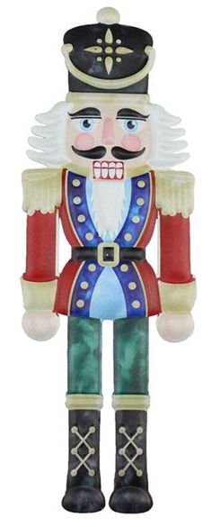 a large nutcracker with a hat and cane