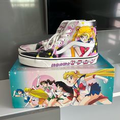 Limited Edition Sailor Moon X Vans 2022 Vans Sold Out On June 17, 2022 Used Once Women Size 7.5 Men Size 6.0 Painting Vans, Sailor Moon Shoes, Quinceñera Ideas, Shoe References, Moon Shoes, Van Color, Sailor Moon Manga, Awesome Sauce, Clay Bracelet